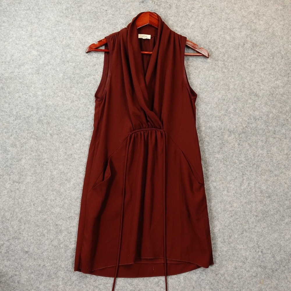 Flowy Surplice Dress XS Red Tie Wrap Maroon Mini Boho Chic Wine WILFRED ARITZIA